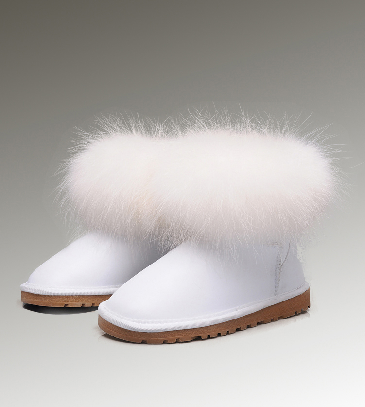UGG pelliccia di Fox Mini 5854 Boots Bianco